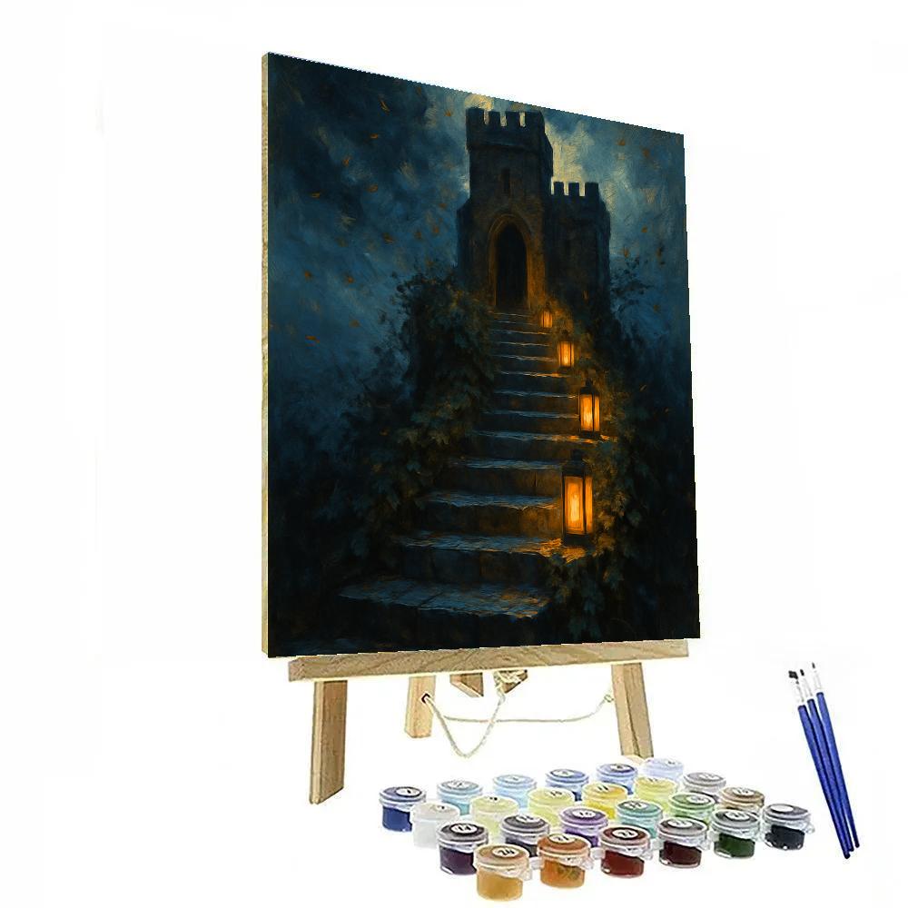 Lantern Steps To The Hollow Keep Numbered painting kits
