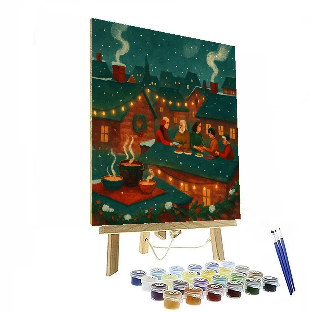 Holiday Beacon Rooftop Feast DIY paint by numbers