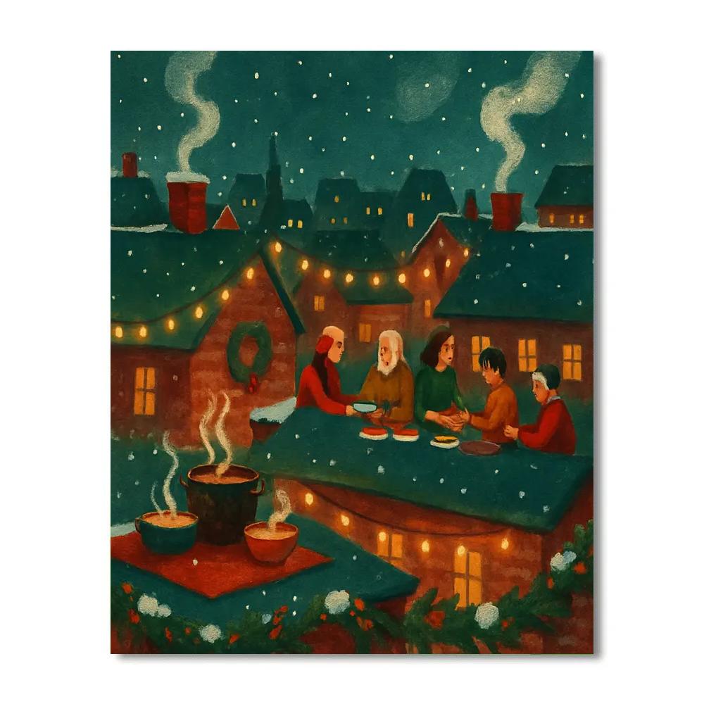 Holiday Beacon Rooftop Feast DIY paint by numbers