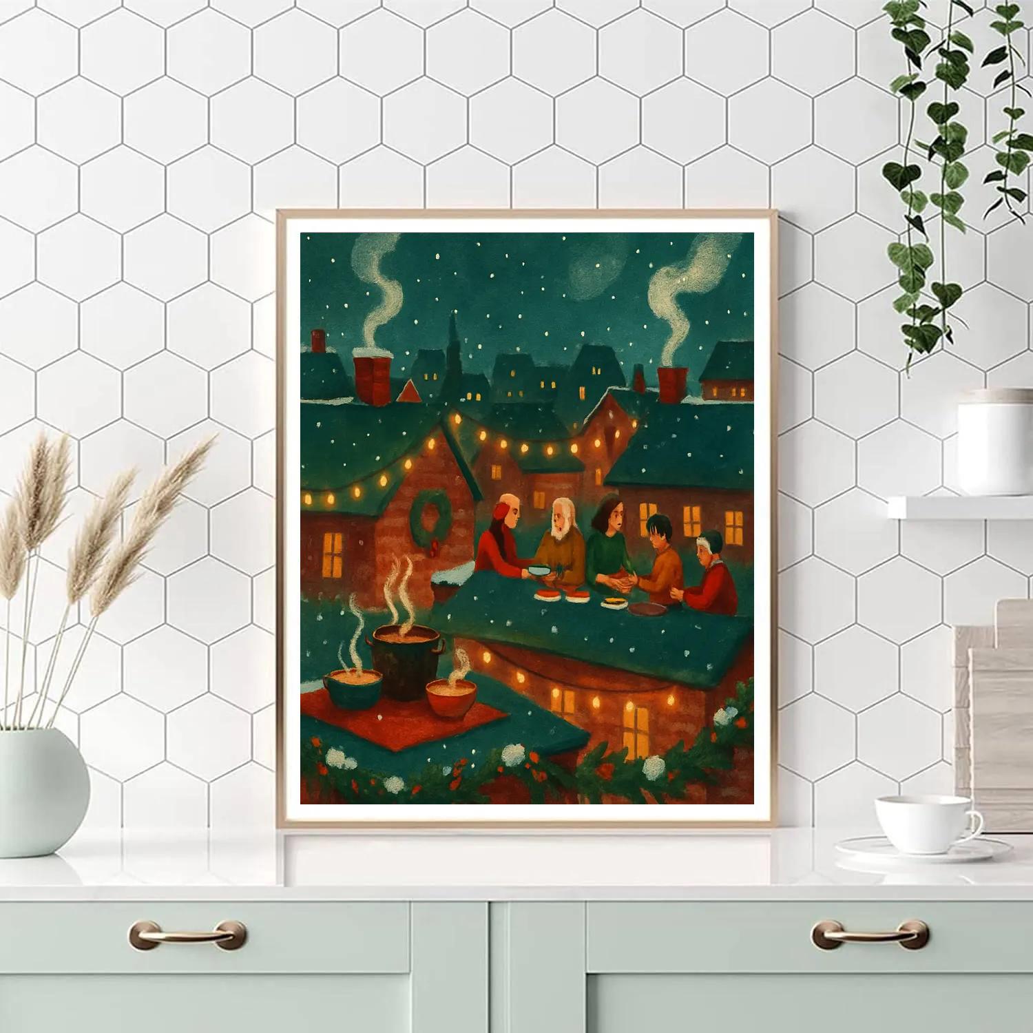 Holiday Beacon Rooftop Feast DIY paint by numbers