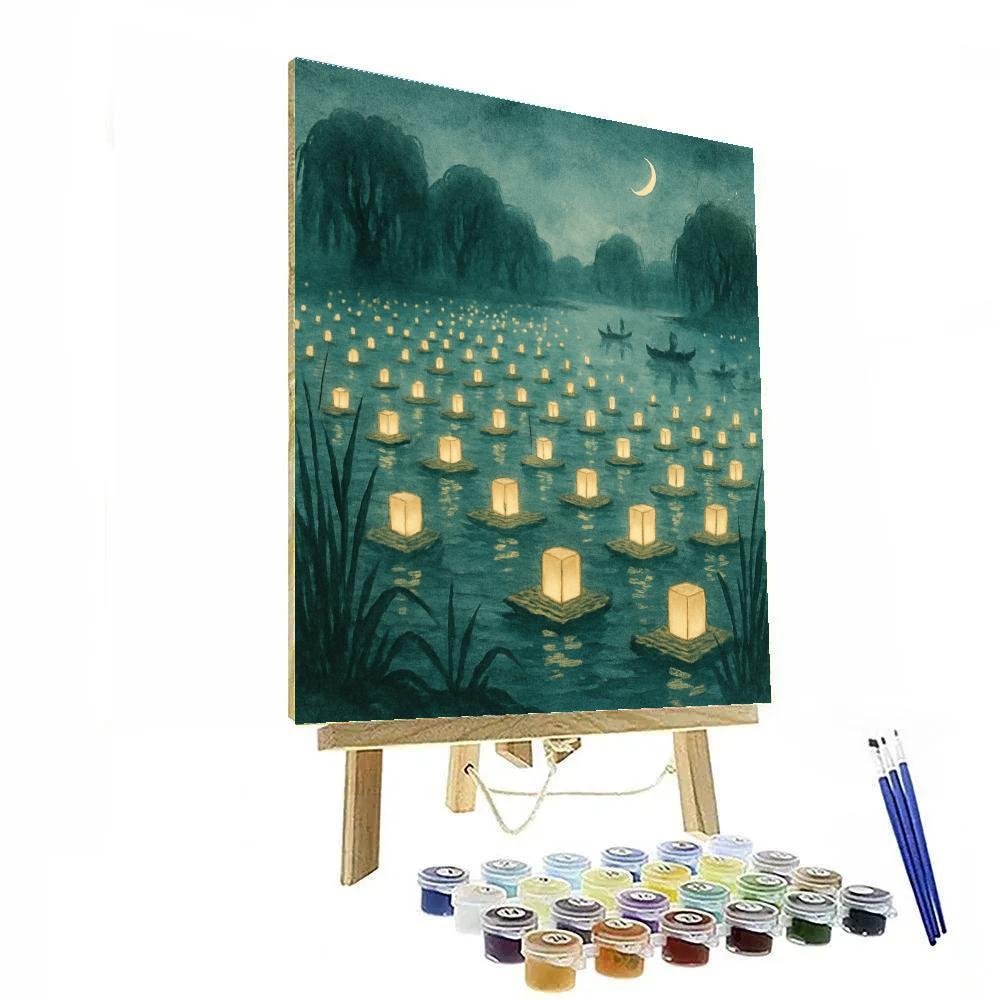 Lanterns In The Sea Of Reeds Number painting