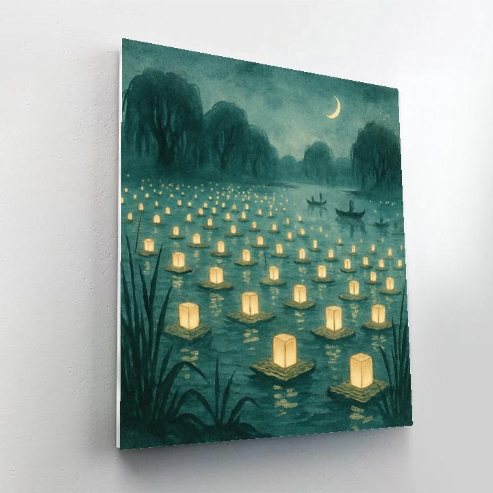 Lanterns In The Sea Of Reeds Number painting
