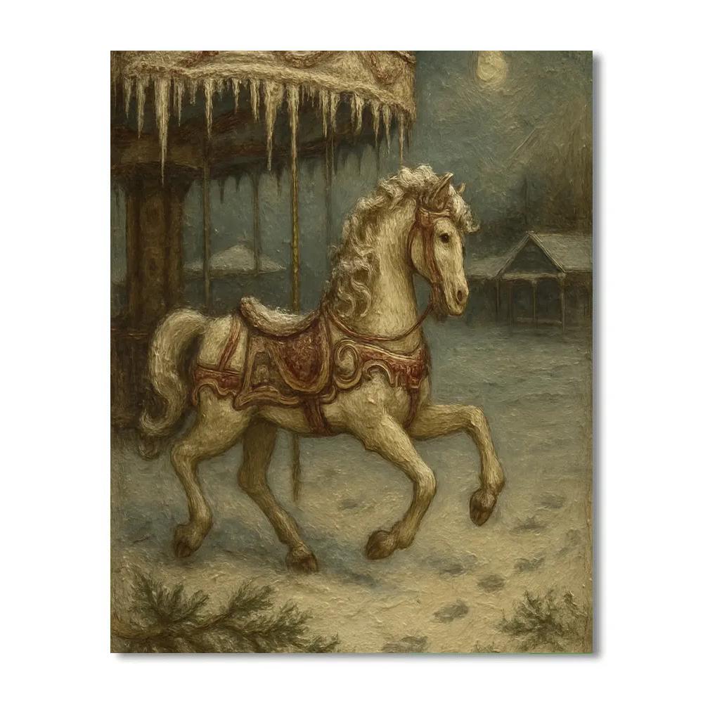 Snowbound Carousel Stallion Numbered painting kits