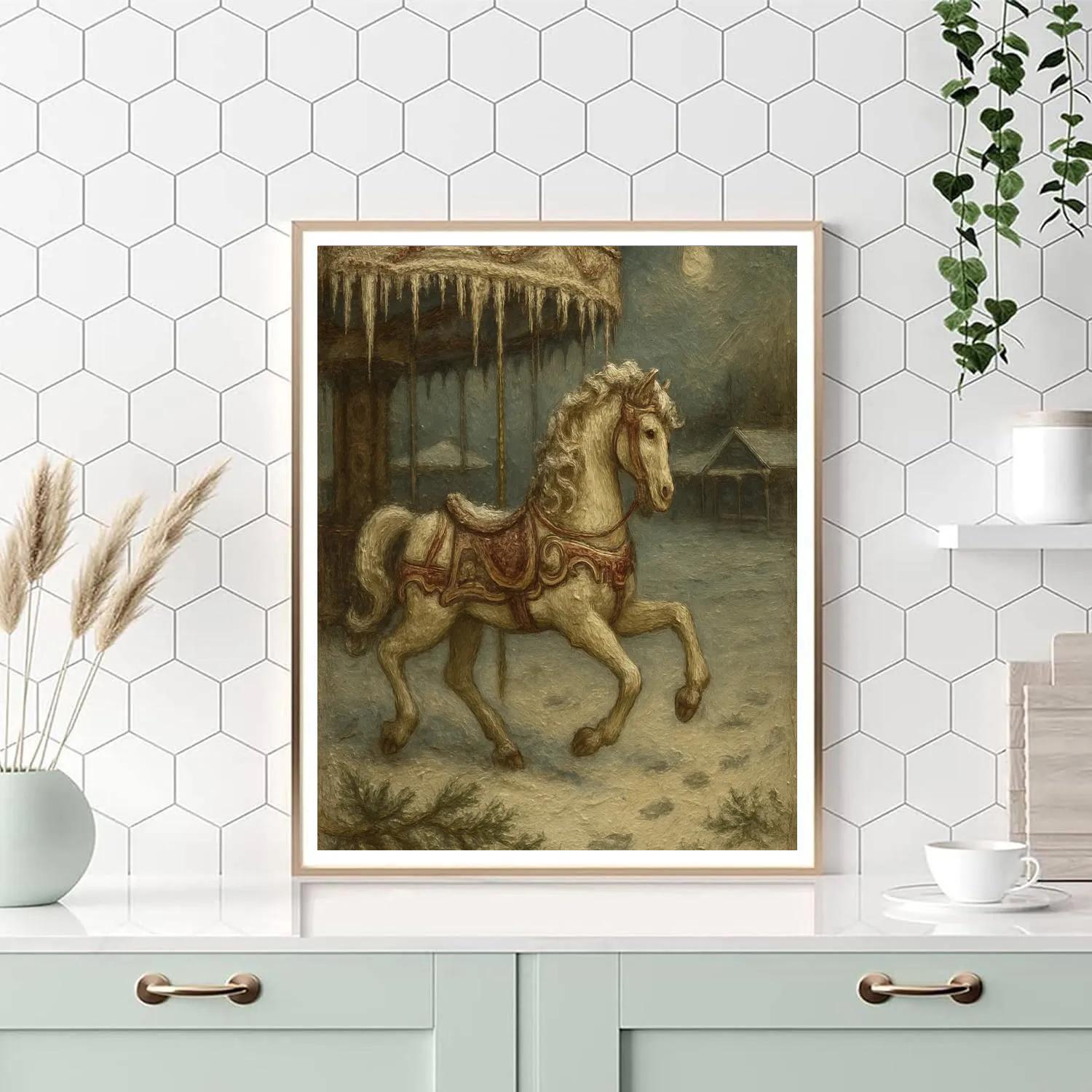 Snowbound Carousel Stallion Numbered painting kits