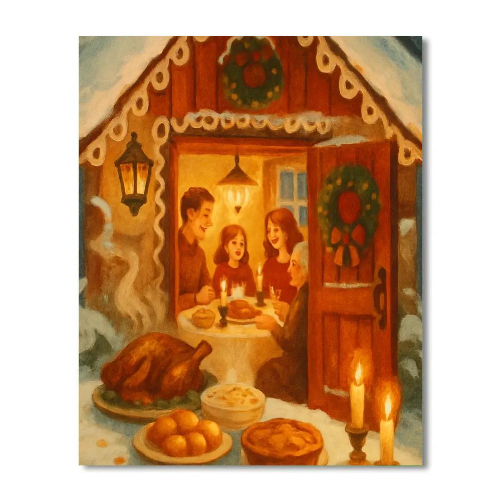 Sugar Snow Cottage Feast Paint by numbers kits