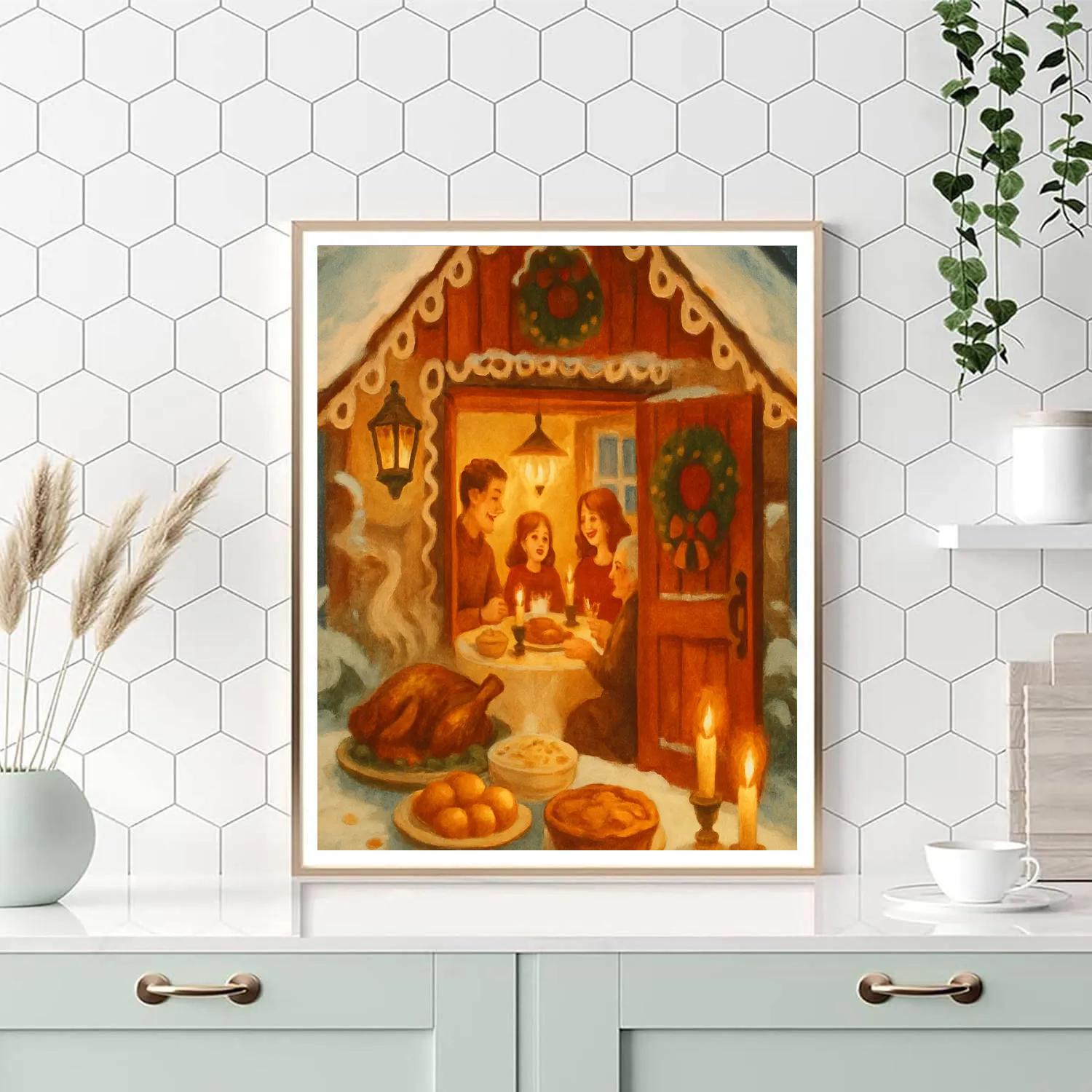 Sugar Snow Cottage Feast Paint by numbers kits