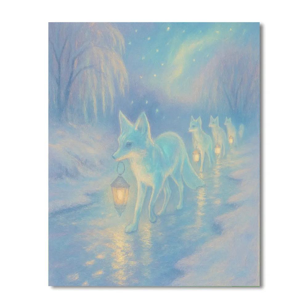 Crystal Fox Lantern Procession DIY paint by numbers