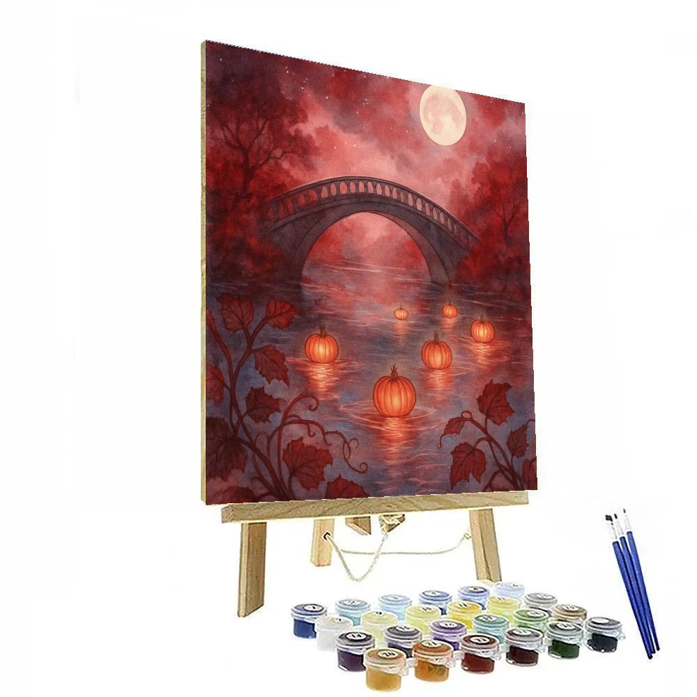 Moonbridge Over The Pumpkin Lagoon DIY paint by numbers