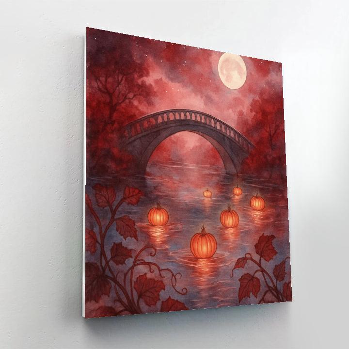 Moonbridge Over The Pumpkin Lagoon DIY paint by numbers