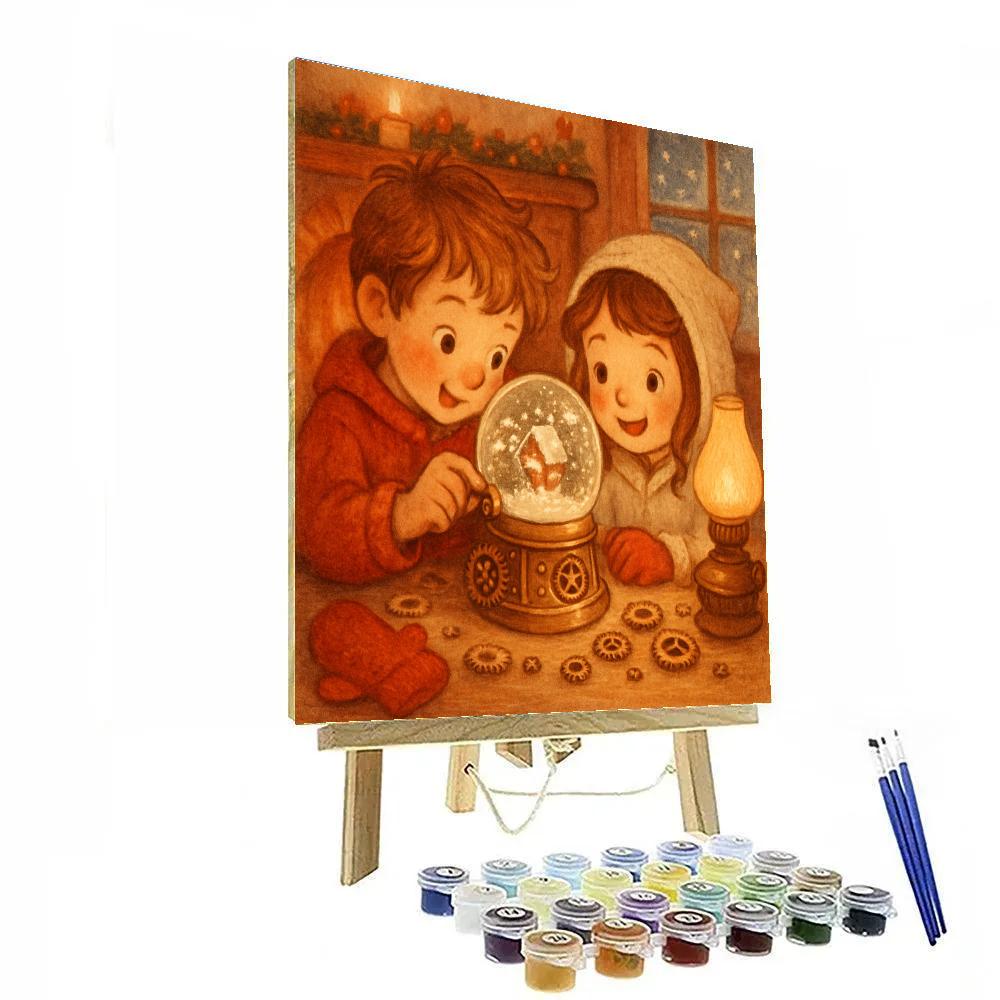 Hearthside Snow Globe Engineers paint by numbers