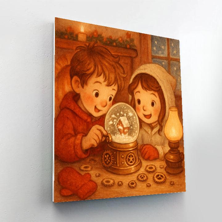 Hearthside Snow Globe Engineers paint by numbers