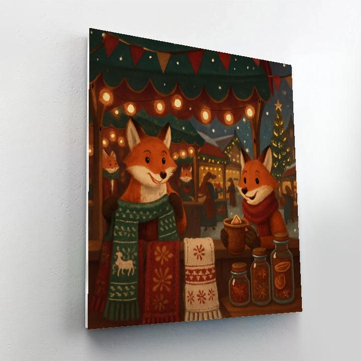 Merry Market Snow Foxes Painting by numbers kit