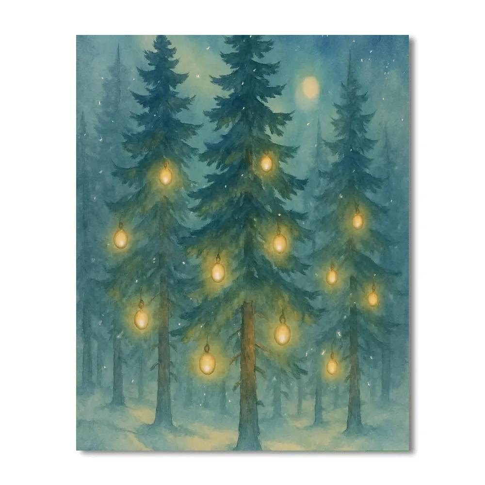 Frost Lantern Choir Of Pines Paint by numbers kits