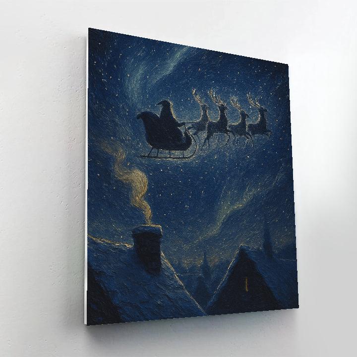 Velvet Night Santa Silhouette paint by color