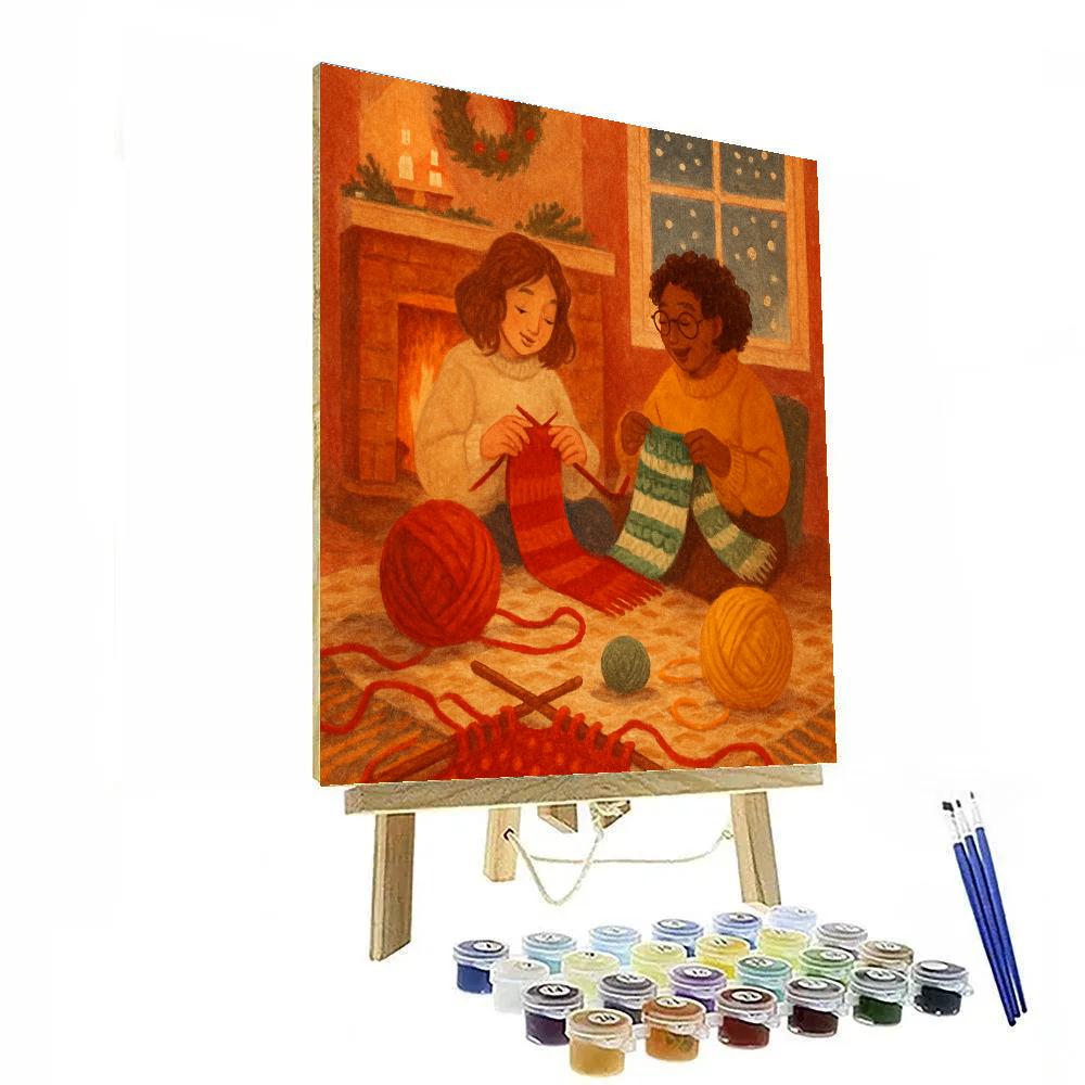 Hearthside Knitting Circle Paint by numbers art