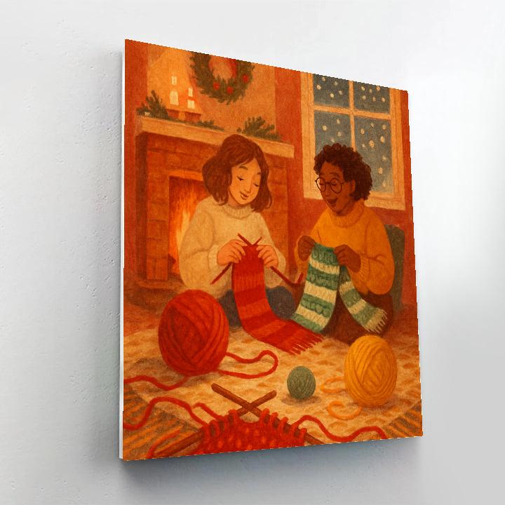 Hearthside Knitting Circle Paint by numbers art