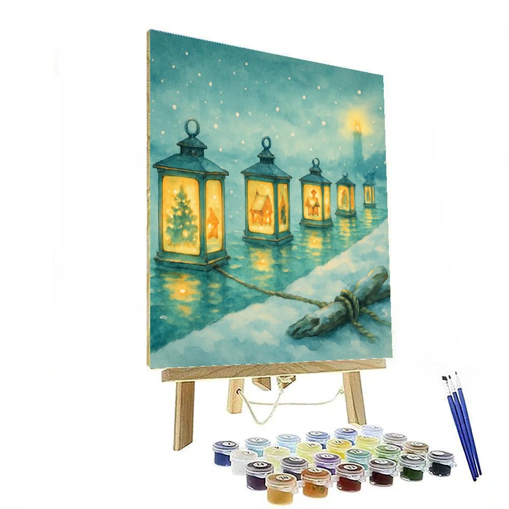 Winter Wharf Story Lanterns Painting by numbers kit