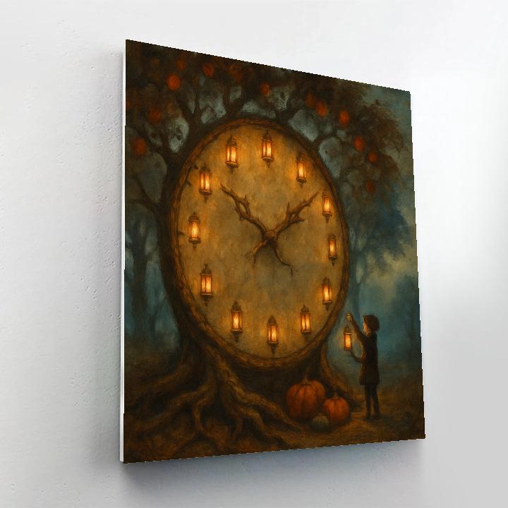 The Hollow Orchard Clock Number painting