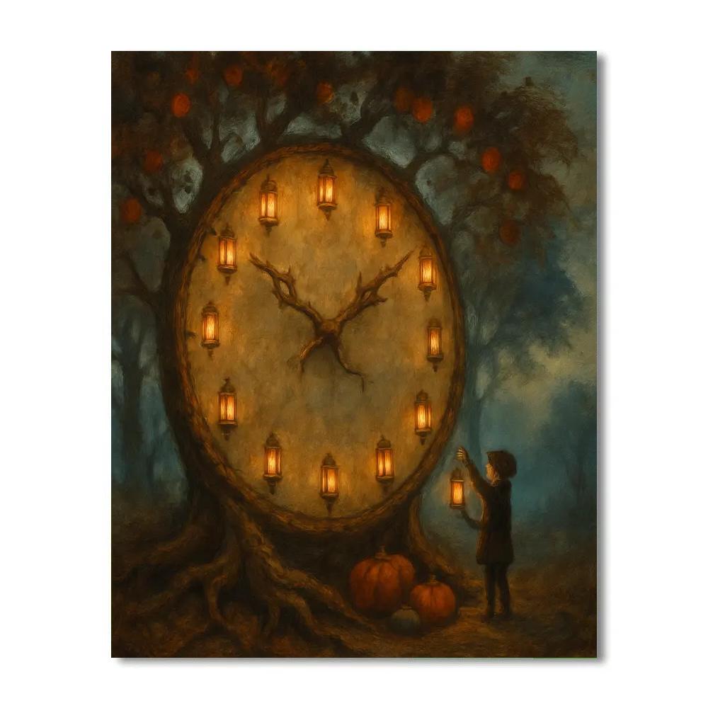 The Hollow Orchard Clock Number painting