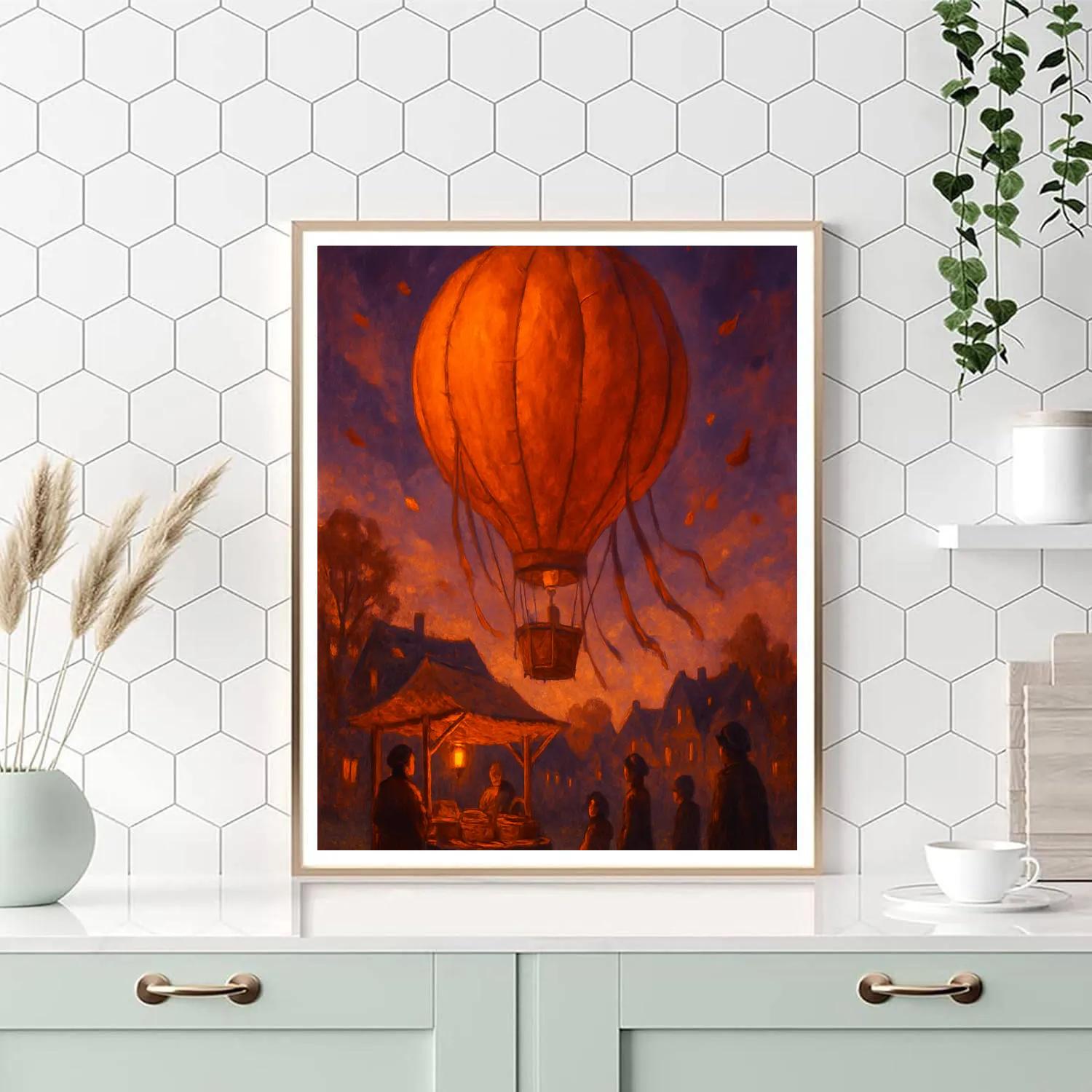 The Tethered Lantern Balloon paint by color