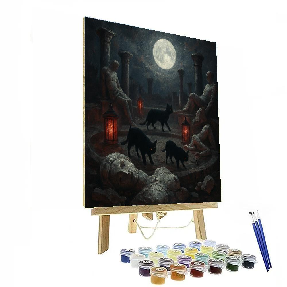 Moonlit Cataclysm Garden Numbered painting kits