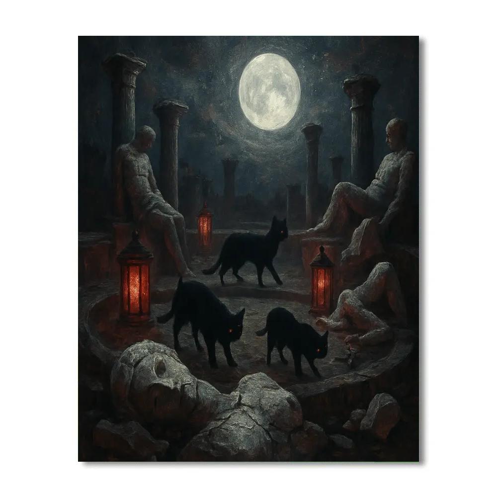 Moonlit Cataclysm Garden Numbered painting kits