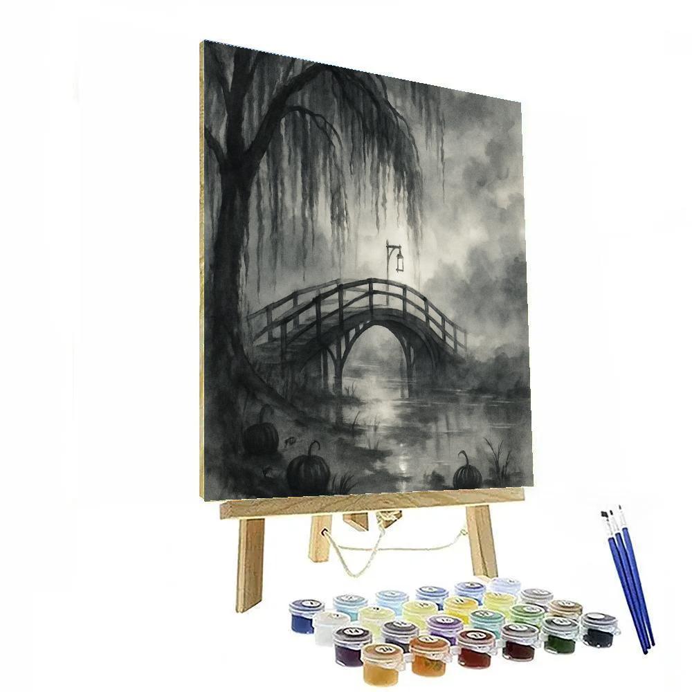 The Last Lantern On Willow Bridge paint by color