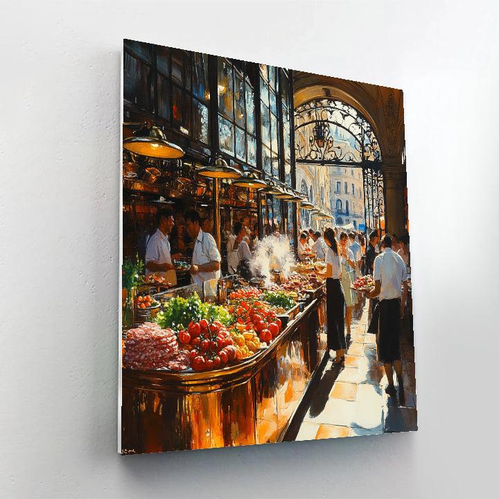 Mercado De San Miguel Market Scene Madrid Spain Paint by numbers art