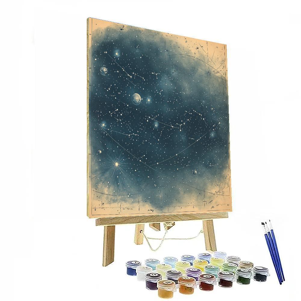 Leonardo Da Vinci Inspired Harmonic Constellations Painting by numbers kit