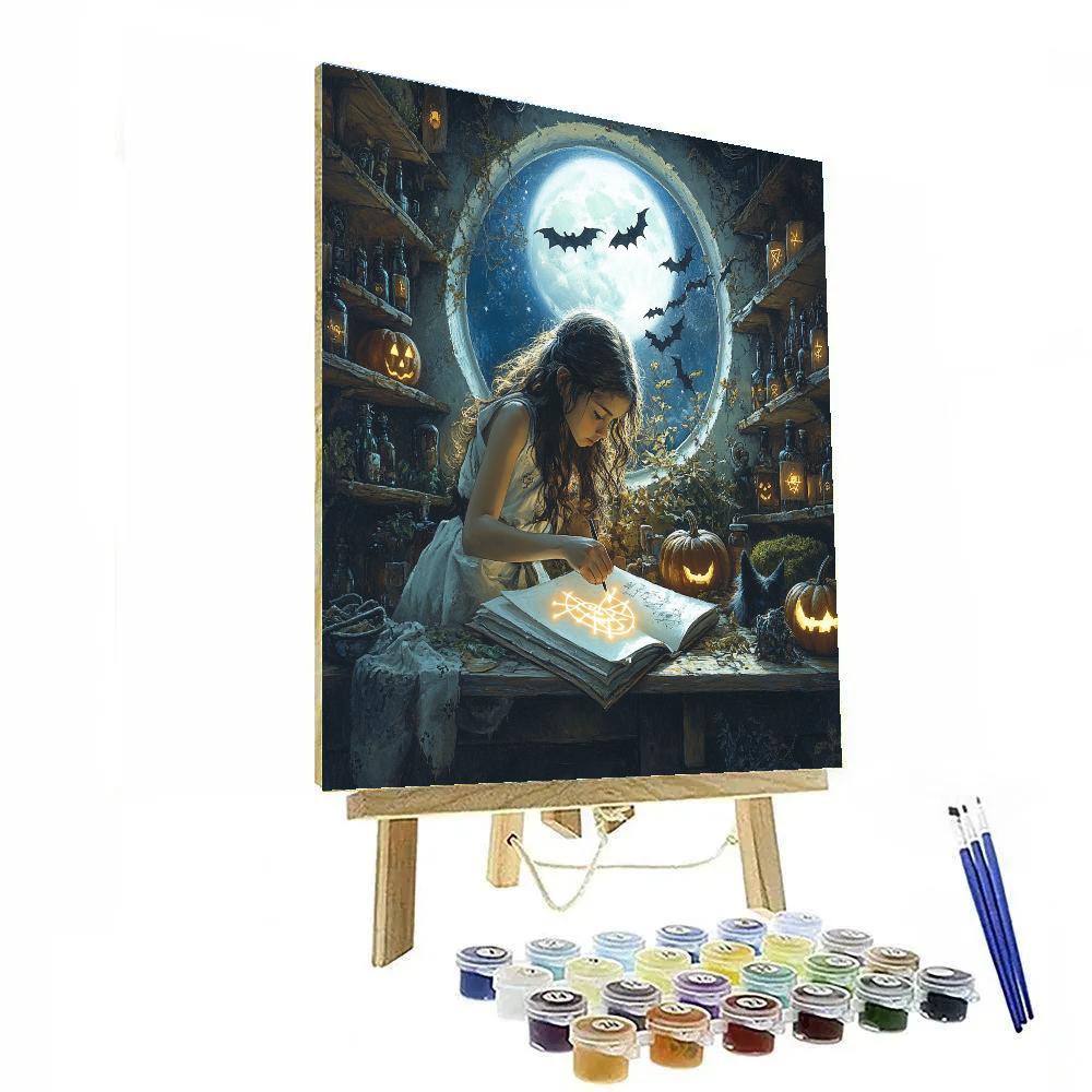 Moonlit Spellbook Workshop Spooky Edition Painting by numbers kit