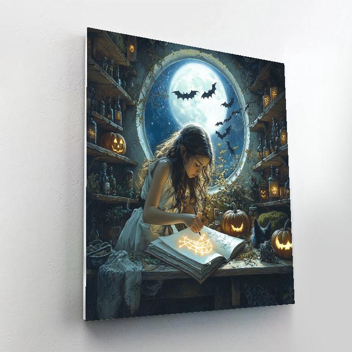 Moonlit Spellbook Workshop Spooky Edition Painting by numbers kit