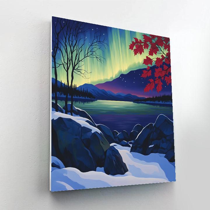 A.Y. Jackson Inspired Aurora Over Shield Rocks painting number kit