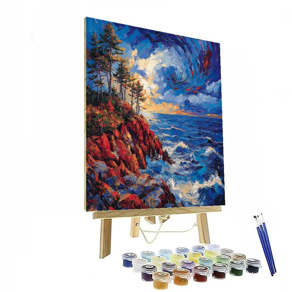 Arthur Lismer Inspired Georgian Bay Stormscape paint by numbers