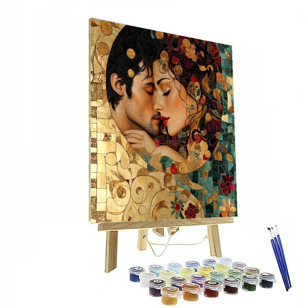 Gustav Klimt Inspired Golden Garden paint by color