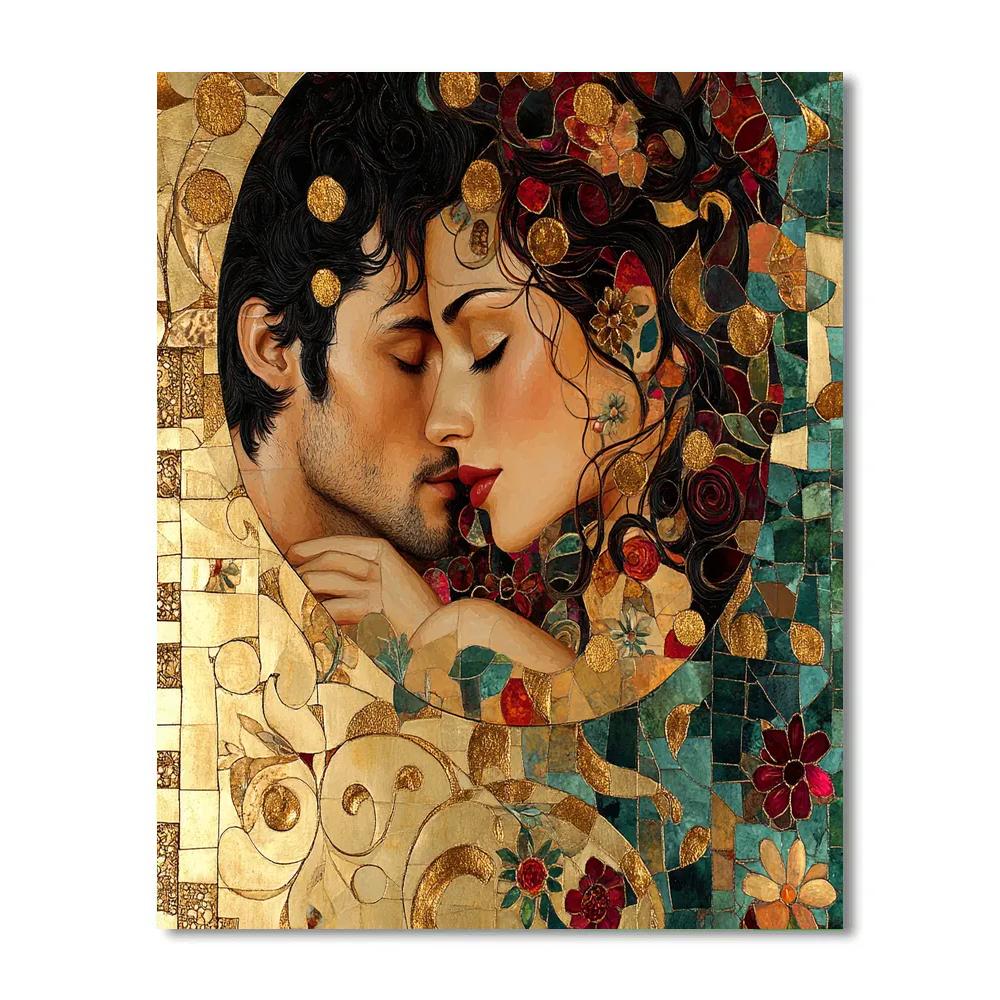Gustav Klimt Inspired Golden Garden paint by color