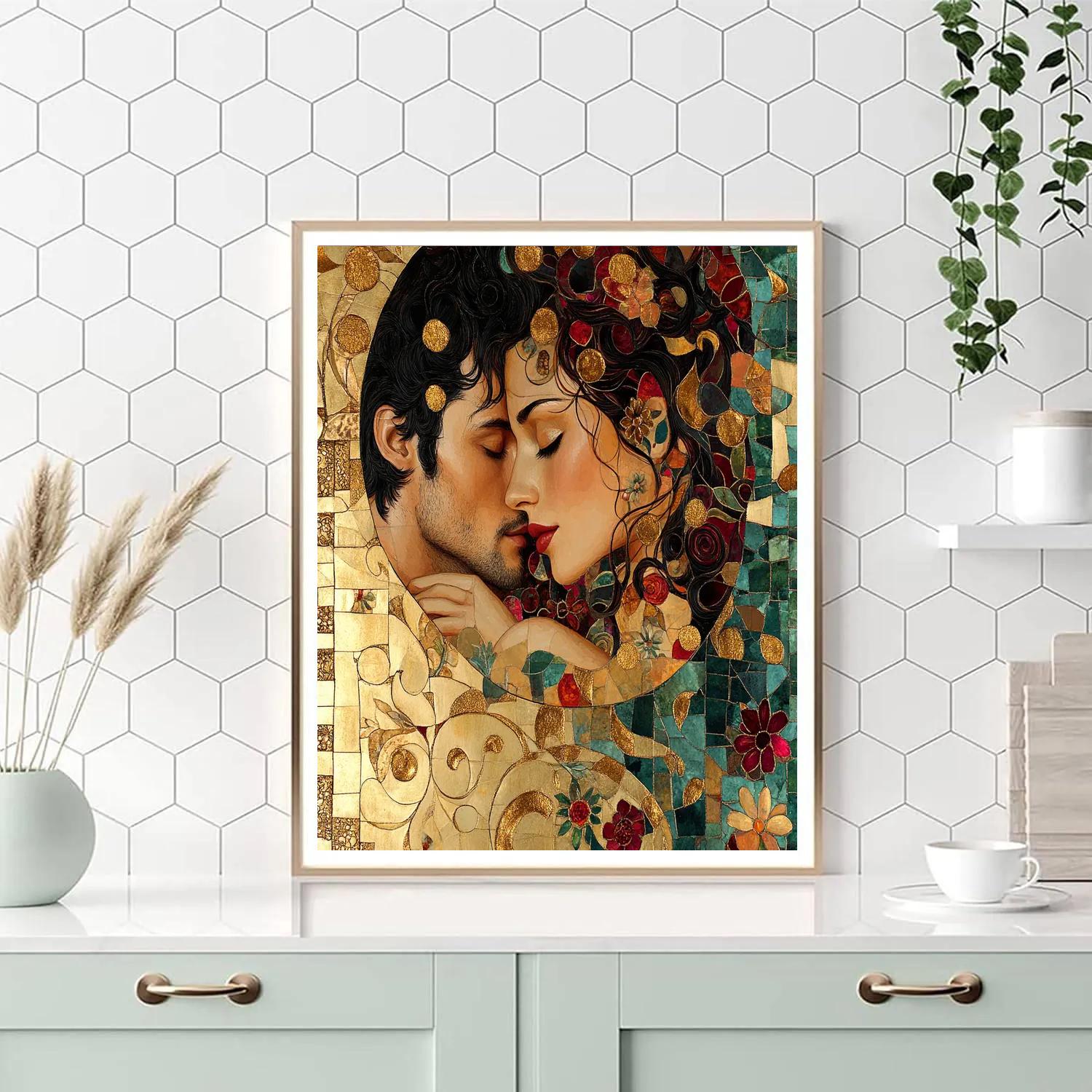 Gustav Klimt Inspired Golden Garden paint by color