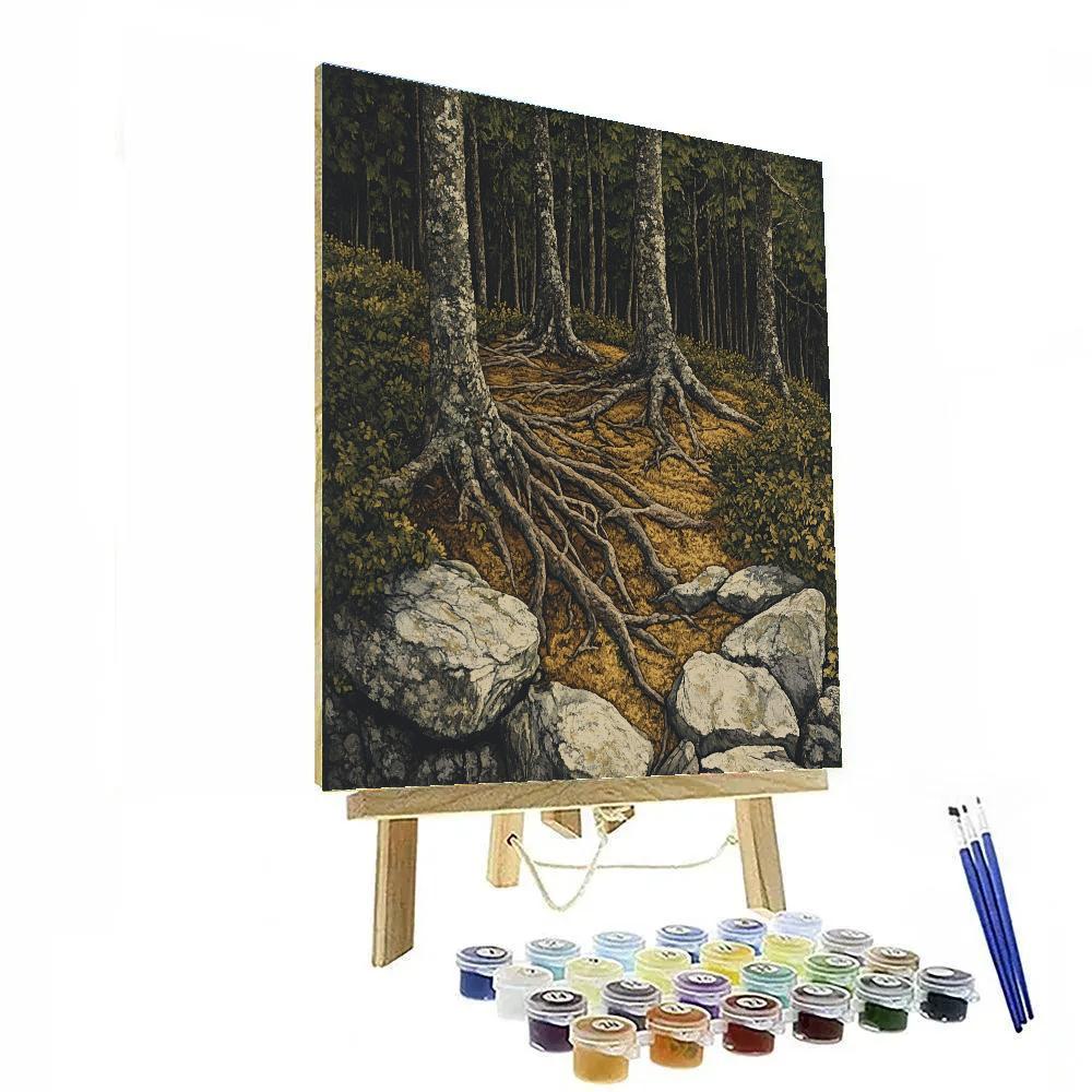 Arthur Lismer Inspired Twisted Root Undergrowth Paint by numbers art