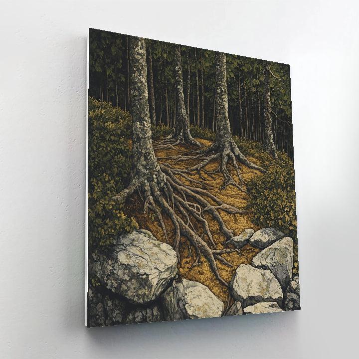 Arthur Lismer Inspired Twisted Root Undergrowth Paint by numbers art