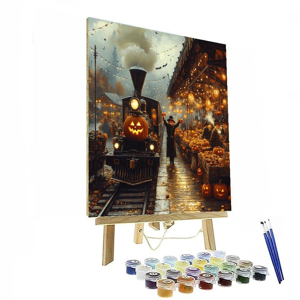 Pumpkin Express Midnight Market Halloween paint by numbers