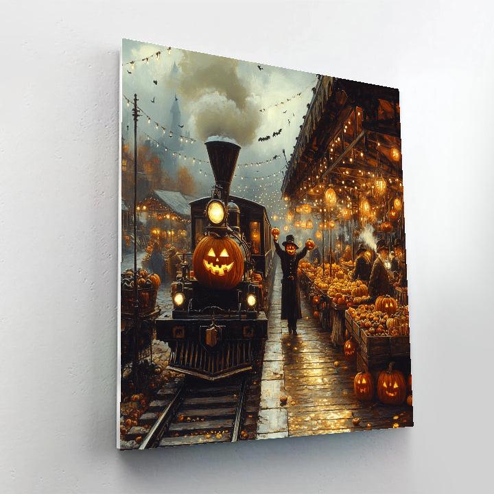 Pumpkin Express Midnight Market Halloween paint by numbers