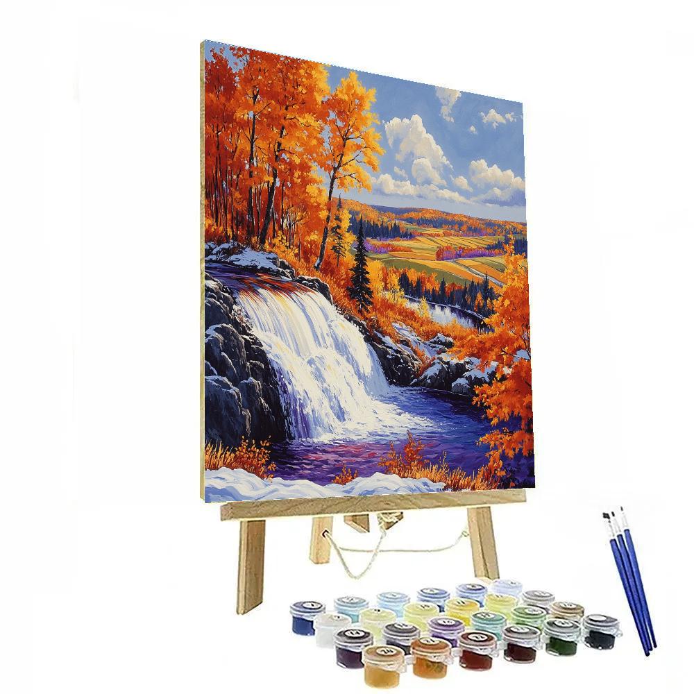 A.Y. Jackson Inspired Algoma Autumn Cascade Numbered painting kits