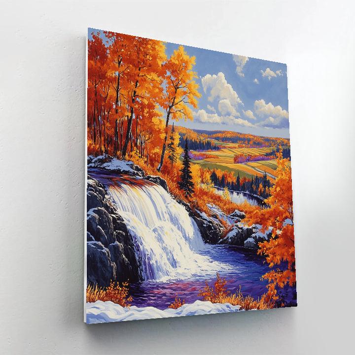 A.Y. Jackson Inspired Algoma Autumn Cascade Numbered painting kits