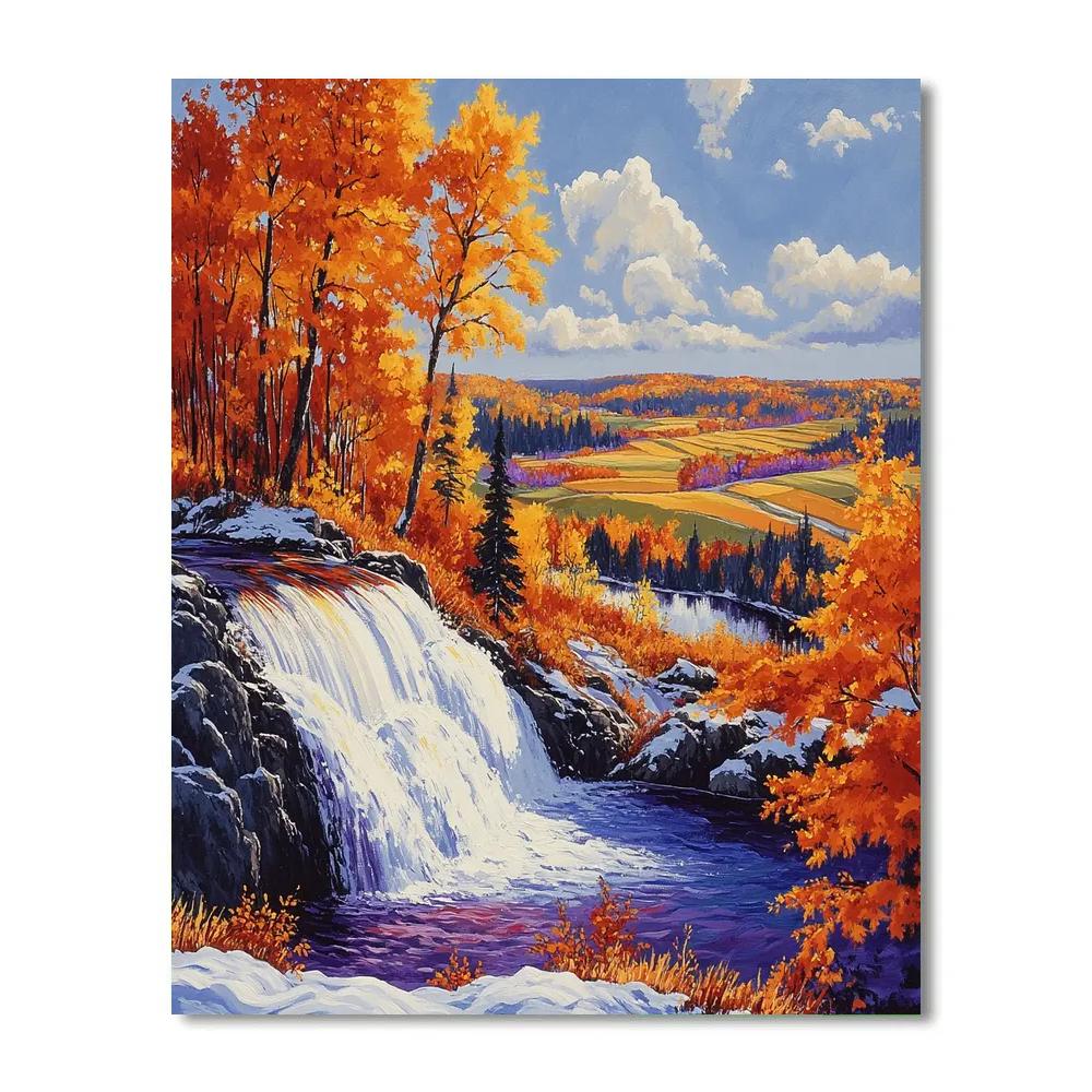 A.Y. Jackson Inspired Algoma Autumn Cascade Numbered painting kits