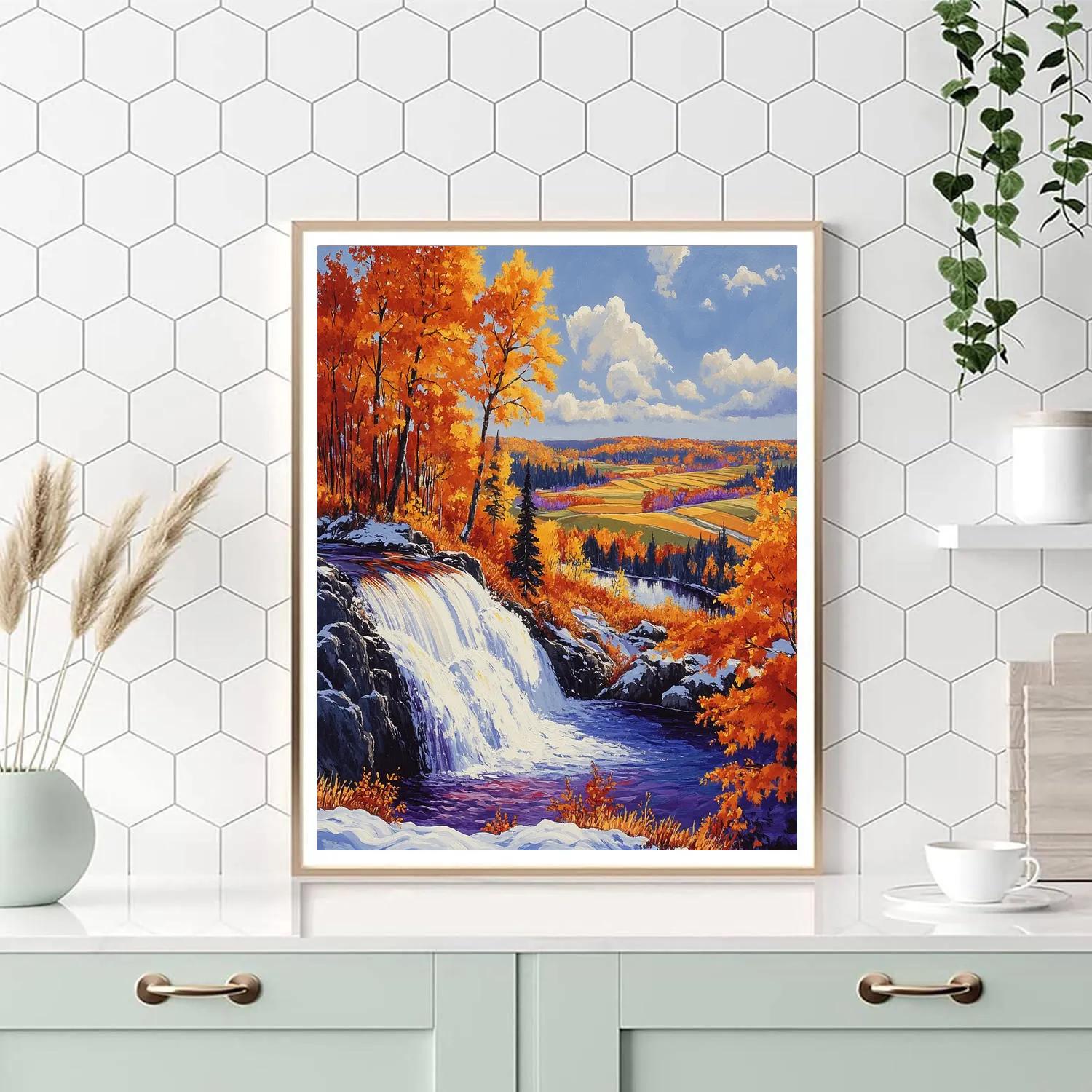A.Y. Jackson Inspired Algoma Autumn Cascade Numbered painting kits