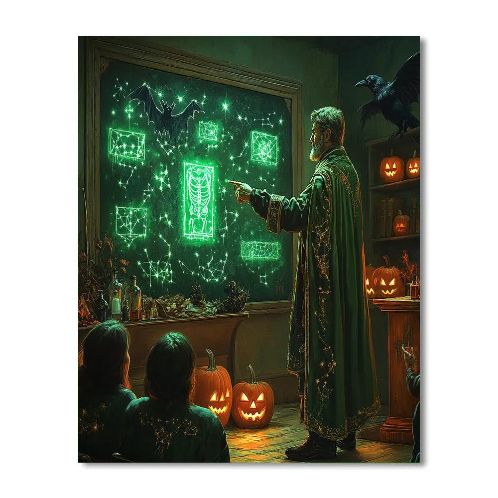 Witchs Anatomy Classroom Spooky Study paint by number