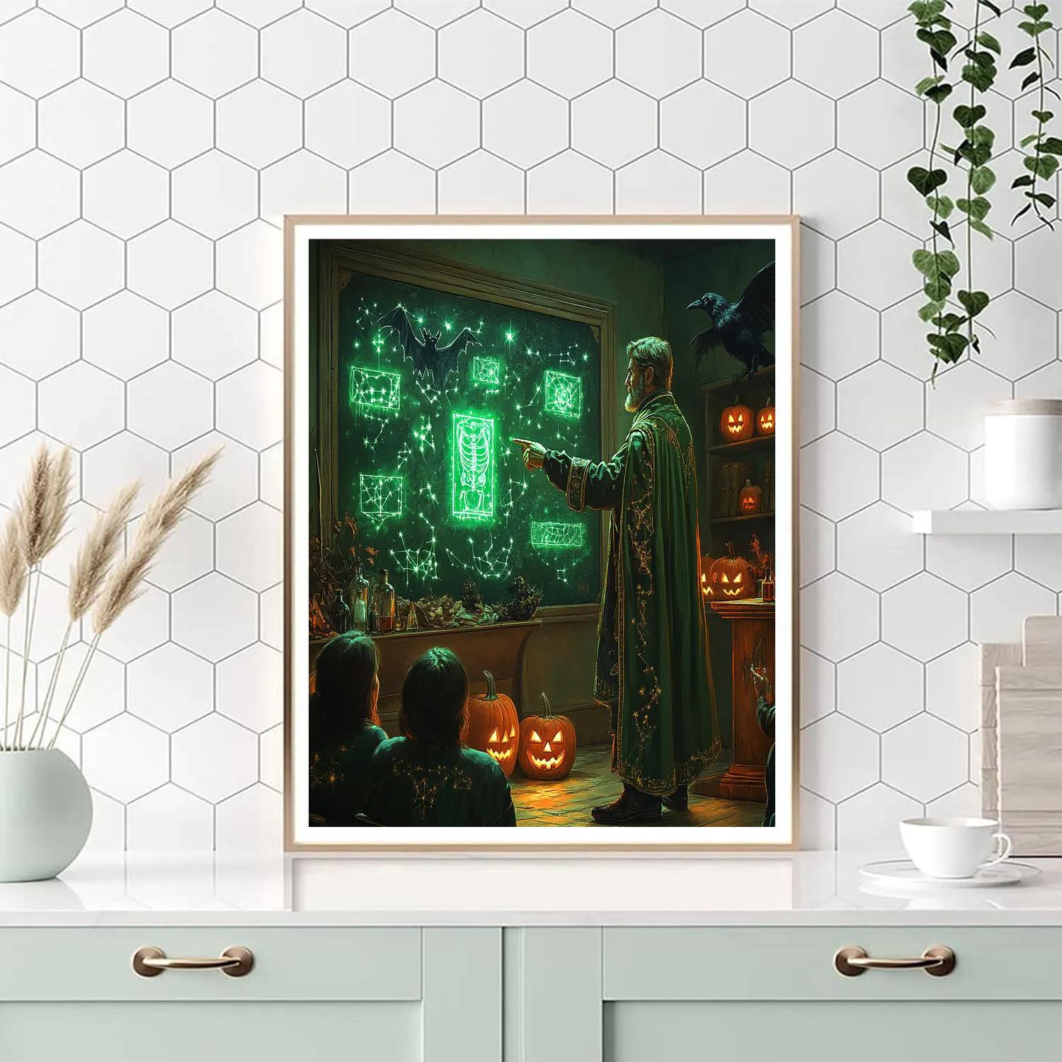 Witchs Anatomy Classroom Spooky Study paint by number