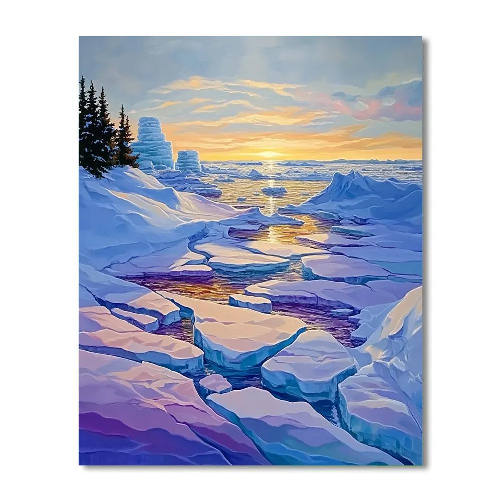 A.Y. Jackson Inspired Arctic Ice Cathedral paint by numbers