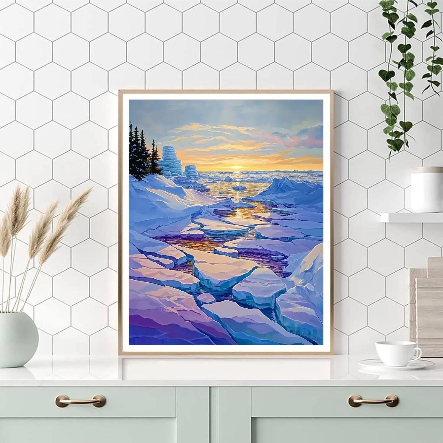 A.Y. Jackson Inspired Arctic Ice Cathedral paint by numbers