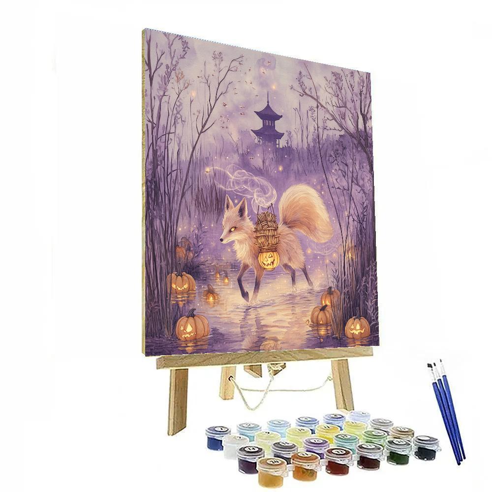 Lantern Fox Spirit Of The Haunted Marsh DIY paint by numbers