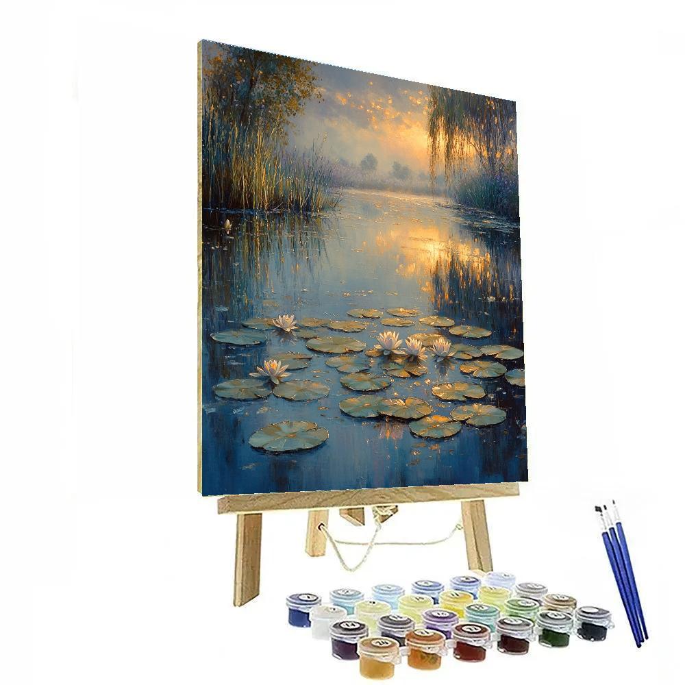 Claude Monet Inspired Waterlily Dawn Mist Paint by numbers art